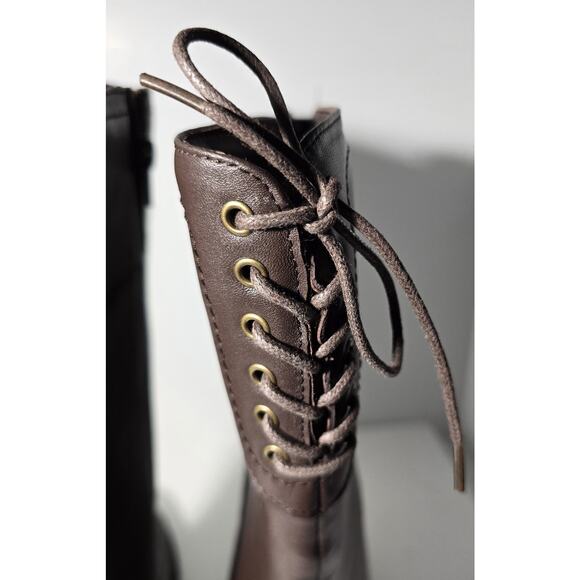 David Tate Women's Vermont Boots 13 W Brown Soft Leather Lace-Up Wide Calf NEW - Picture 7 of 10
